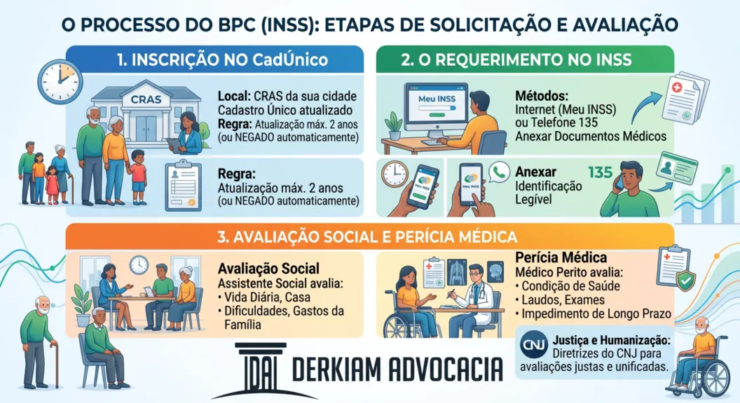 Infográfico detalha o processo para entender o que é BPC e LOAS.